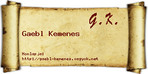 Gaebl Kemenes névjegykártya